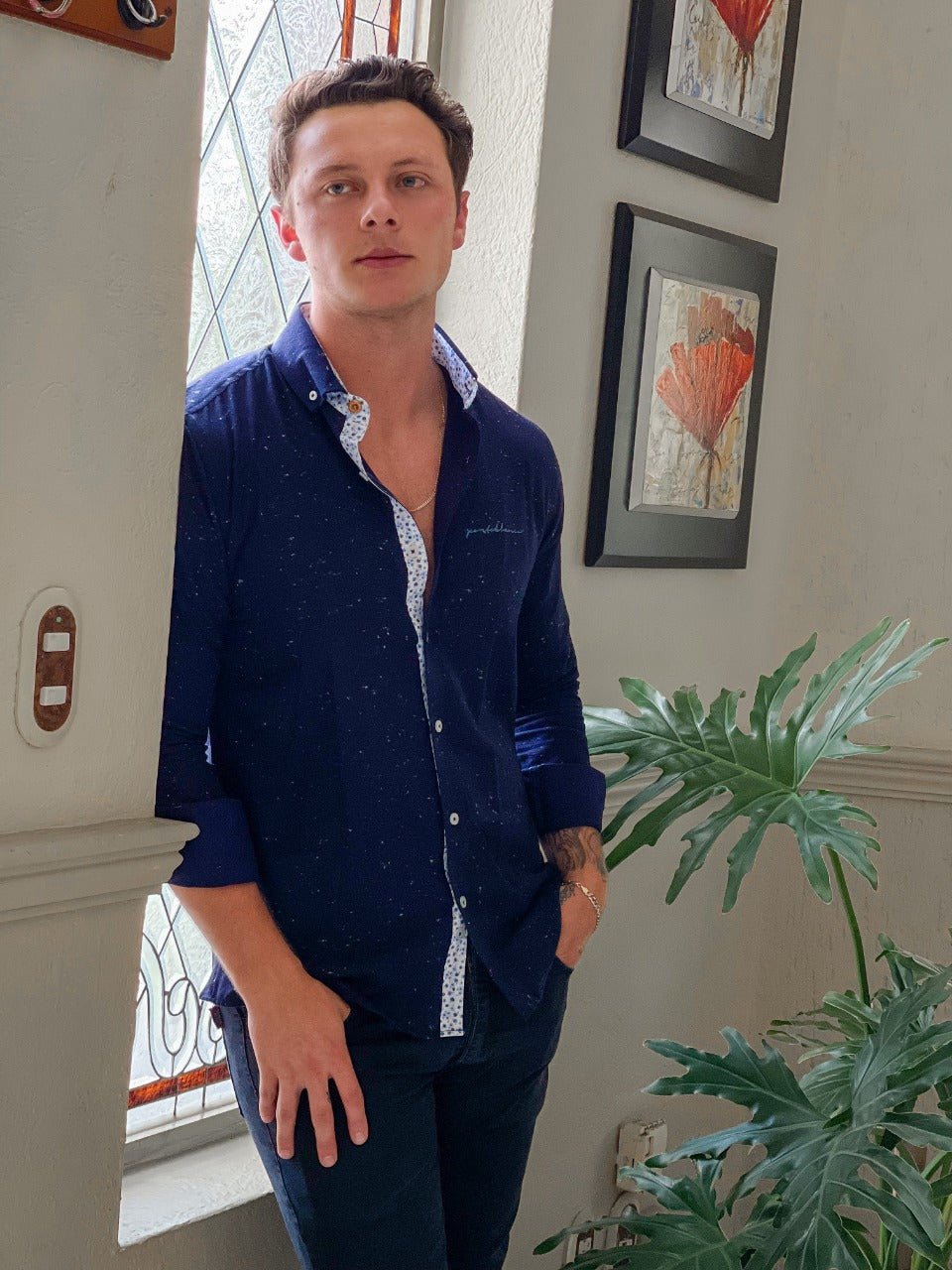 Camisa Manga Larga de Botones para Hombre | PORTO BLANCO