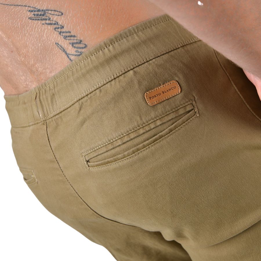 Men's Solid Premium Flex-Stretch Jogger Pants Khaki