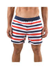 Load image into Gallery viewer, Men&#39;s Stripes Quick Dry Swim Trunks Blue White &amp; Red