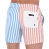 Load image into Gallery viewer, Men&#39;s Stripes Quick Dry Swim Trunks White Blue &amp; Peach