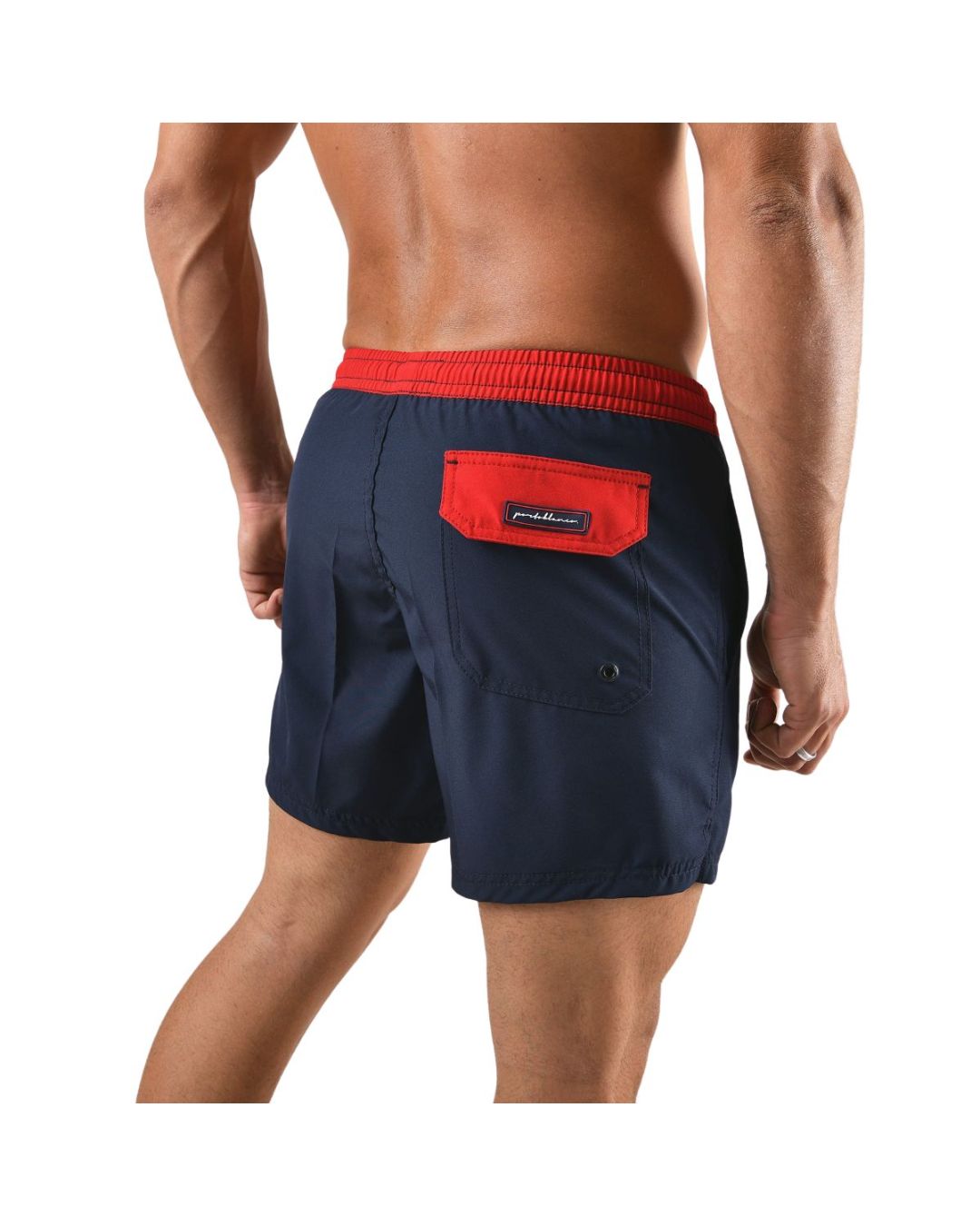 Men's Solid Quick Dry Swim Trunks Blue & Red