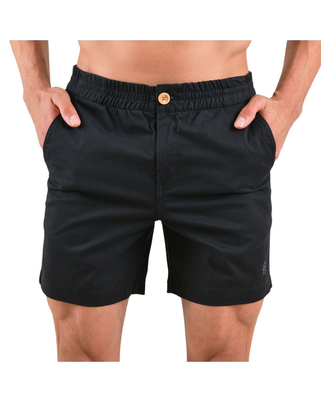 Men's Solid Premium Flex-Stretch Bermuda Shorts Black