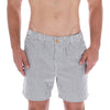 Men's Stripes Premium Flex-Stretch Bermuda Shorts White & Grey