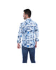 Load image into Gallery viewer, Men&#39;s Abstract Long Sleeve Button Down Shirt Blue Red &amp; White
