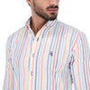 Men's Stripes Long Sleeve Button Down Shirt Multi Colored