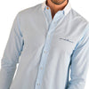 Men's Solid Long Sleeve Button Down Shirt Blue & White