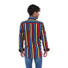 Load image into Gallery viewer, Men&#39;s Stripes Long Sleeve Button Down Shirt Red Yellow &amp; Blue