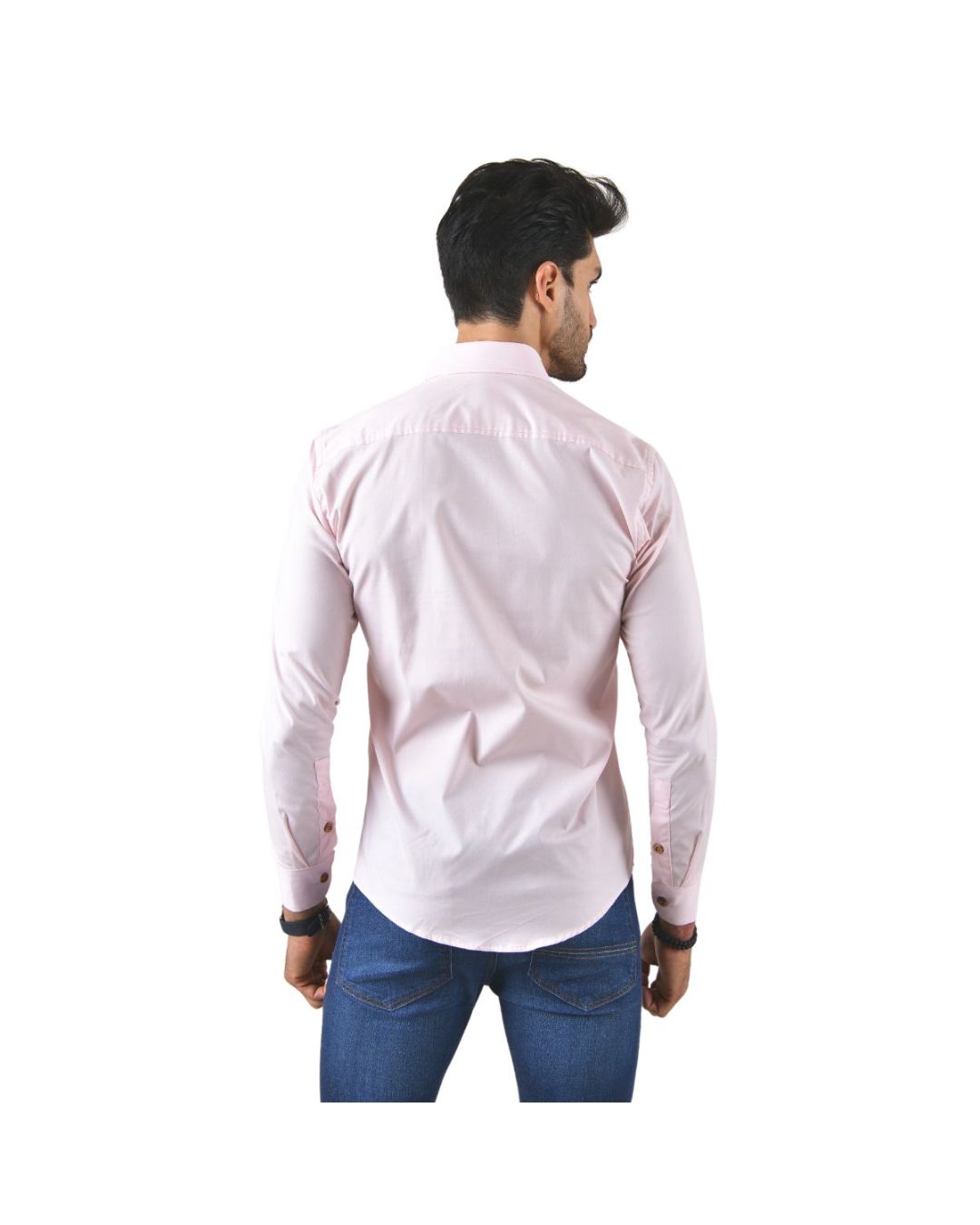 Men's Solid Long Sleeve Button Down Shirt Pink