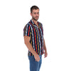 Load image into Gallery viewer, Men&#39;s Abstract Short Sleeve Classic Button Down Shirt Blue Red &amp; Yellow