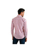 Men's Stripes Long Sleeve Button Down Shirt White & Salmon