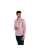 Men's Stripes Long Sleeve Button Down Shirt White & Salmon