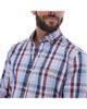 Men's Checkered Long Sleeve Button Down Shirt Blue Red & White