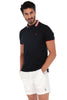 Men's Solid Short Sleeve Polo Shirt Blue & Red