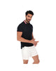 Men's Solid Short Sleeve Polo Shirt Blue & Red