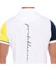 Men's Patchwork Short Sleeve Polo Shirt White Blue & Yellow