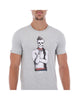 Men's Print Short Sleeve Crew Neck T-Shirt Grey & White