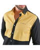 Load image into Gallery viewer, Men&#39;s Patchwork Long Sleeve Button Down Shirt Black &amp; Yellow