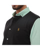 Load image into Gallery viewer, Men&#39;s Patchwork Long Sleeve Button Down Shirt Black Yellow &amp; Green