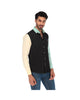 Men's Patchwork Long Sleeve Button Down Shirt Black Yellow & Green