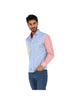 Load image into Gallery viewer, Men&#39;s Patchwork Long Sleeve Button Down Shirt Blue Red &amp; Yellow