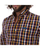 Men's Checkered Long Sleeve Button Down Shirt Black Yellow & White