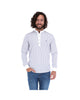 Load image into Gallery viewer, Men&#39;s Stripes Long Sleeve Button Down Shirt White &amp; Blue
