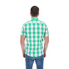 Men's Checkered Short Sleeve Button Down Shirt Green & White
