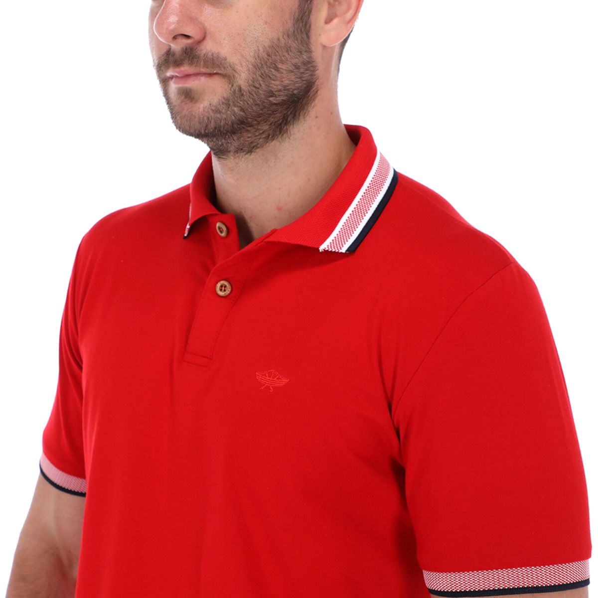 Men's Solid Short Sleeve Polo Polo Shirt Red & Black