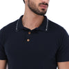 Men's Solid Short Sleeve Polo Polo Shirt Blue & White