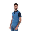 Load image into Gallery viewer, Men&#39;s Patchwork Short Sleeve Polo Shirt Blue &amp; Red | Porto Blanco