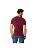 Men's Solid Short Sleeve V-Neck T-Shirt Burgundy