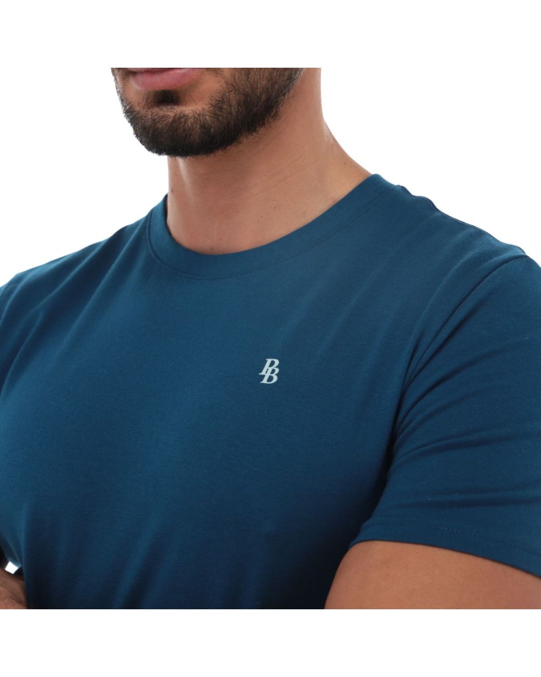 Men's Solid Short Sleeve Crew Neck T-Shirt Blue