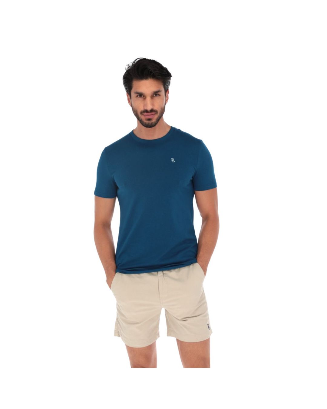 Men's Solid Short Sleeve Crew Neck T-Shirt Blue