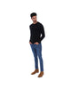 Men's Solid Long Sleeve Crew Neck T-Shirt Black