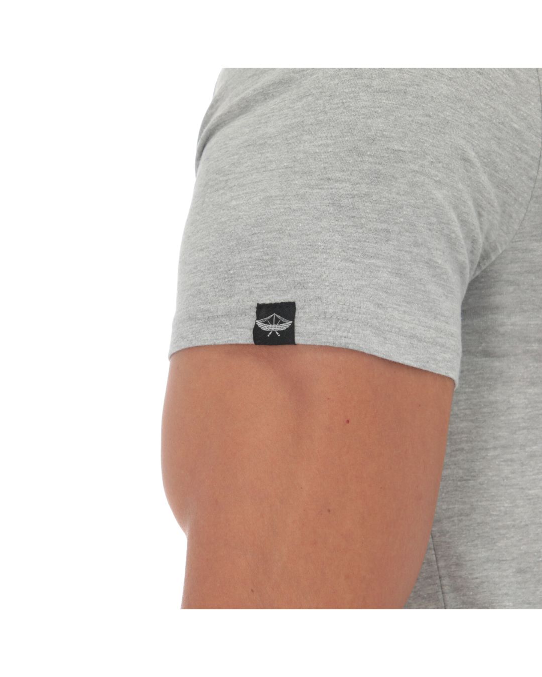 Men's Print Short Sleeve Crew Neck T-Shirt Grey & Black