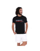 Men's Print Short Sleeve Crew Neck T-Shirt Black White & Blue